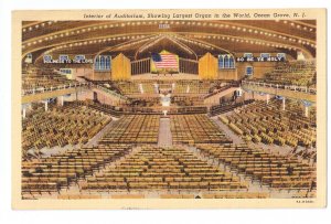 Ocean Grove NJ Interior Auditorium Largest Organ Curteich Linen 1943