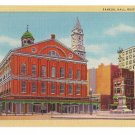 Faneuil Hall Boston MA 1949 Curteich Linen Postcard