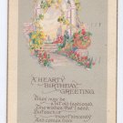 Birthday Floral Arbor Arts & Crafts Poem Postcard 1927