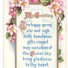 Easter Arts & Crafts Poem Embossed Postcard Pink Dogwood