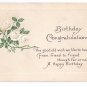 Birthday Embossed White Roses Arts & Crafts Poem Postcard 1916