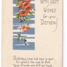 Birthday Poppies Arts & Crafts Poem Postcard 1918 Birthday Poppies Arts & Crafts Poem Postcard 1918
