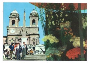 Italy Rome Spanish Square Steps Piazza Spagna Postcard 4X6