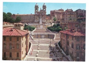 Italy Rome Spanish Square Steps Church Trinita dei Monti Postcard 4X6