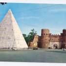 Italy Rome Pyramid Caius Cestus St Pauls Gates Postcard 4X6 Italy Rome Pyramid Caius Cestus St Pauls Gates Postcard 4X6