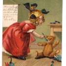 3 M. Greiner Girl feeding Teddy Bear Unsigned Postcards 1907 3 M. Greiner Girl feeding Teddy Bear Unsigned Postcards 1907