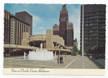 Baltimore MD Charles Center Jacob France Memorial Fountain Postcard 4X6