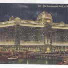 Chicago Illinois Merchandise Mart by Night Linen Postcard