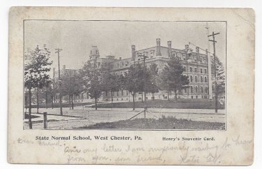 West Chester PA State Normal School 1905 Postcard University