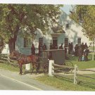 Pennsylvania Dutch Amish Mennonite Meeting House Horse Buggy Vintage 1969 Postcard