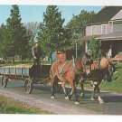 Amish Pennsylvania Dutch Man Horse Drawn Wagon w Corn Vintage Postcard