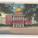 Boston MA State House Beacon Hill Vintage 1938 Linen Postcard