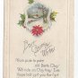 Christmas Poem Postcard Embossed Winter scene Vintage