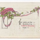 Christmas Postcard Embossed Swag of Holly Vintage 1913