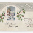 Christmas Poem Postcard Country Scene Embossed Stecher Vintage ca 1915