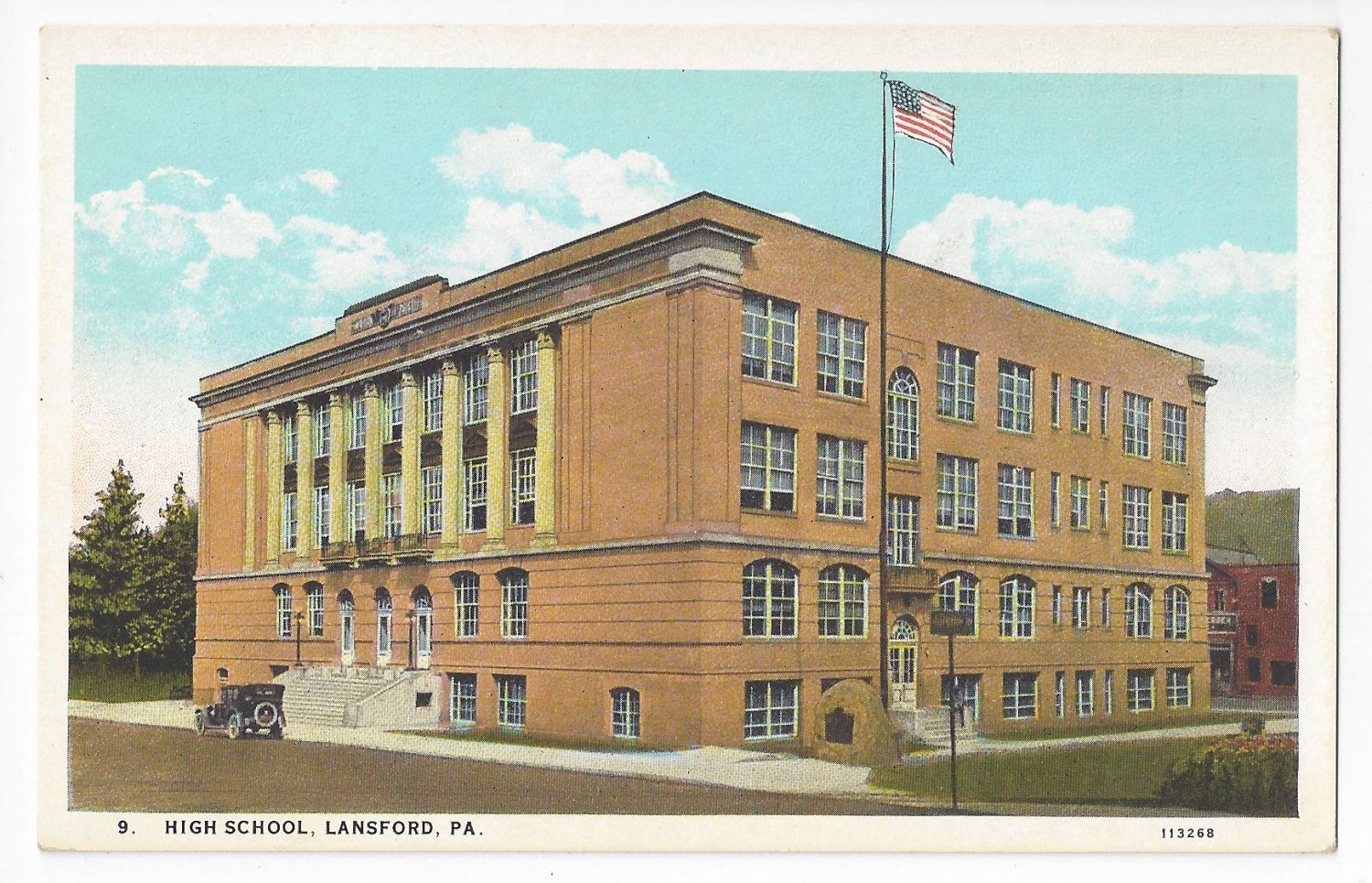 Lansford PA High School Vintage Curteich Postcard