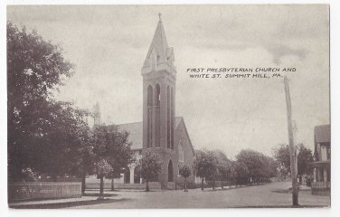 Summit Hill PA First Presbyterian Church Vintage Millar Postcard