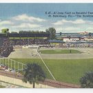 FL St Petersburg Al lang Field Baseball Vintage 1951 Linen Postcard FL St Petersburg Al lang Field Baseball Vintage 1951 Linen Postcard