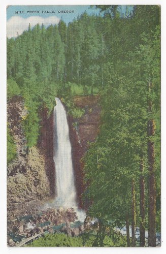OR Mill Creek Falls Waterfall Rogue River Vintage Postcard