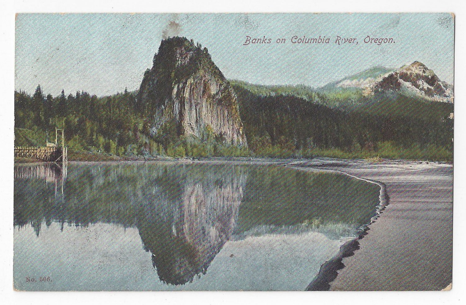 OR Banks of Columbia River Oregon Vintage Postcard