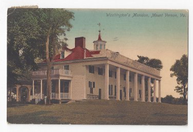 VA Mount Vernon Washingtons Mansion Vintage 1907 Postcard