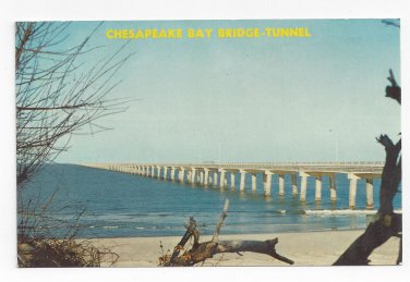 VA Chesapeake Bay Bridge Tunnel Virginia Beach RT 11 Vintage 1970 Postcard