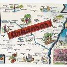 AR Arkansas State Map Multiview Vintage 1957 Postcard