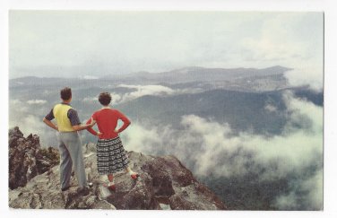 NC Smoky Mountains Above Clouds Mile High North Carolina Vintage Postcard