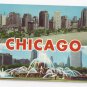 IL Chicago Gold Coast Skyline Buckingham Fountain Dual View Vintage Postcard