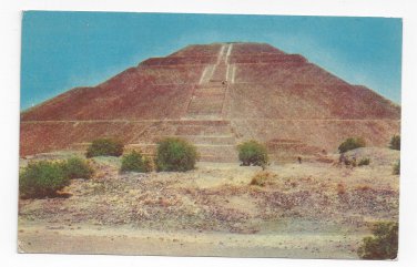 Mexico Piramide Del Sol San Juan Teotihuacan Vintage Postcard
