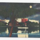 FL St Petersburg Moonlight on Mirror Lake Vintage 1943 Linen Postcard