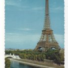 France Eiffel Tower Seine River Vintage 1955 Postcard Stamps
