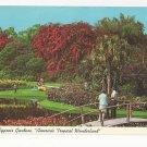 FL Cypress Gardens Flowers Bridge Vintage Postcard Florida