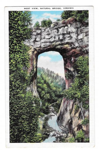 VA Natural Bridge Blue Ridge Mountains Vintage Postcard E C Kropp