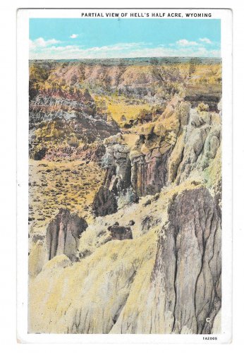 WY Hells Half Acre Wyoming Parial View Vintage Postcard
