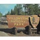 WY Yellowstone National Park Entrance Sign Vintage Postcard 4X6