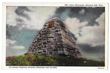 WY Ames Monument Sherman Hill Vtg Sanborn Postcard Wyoming Union Pacific RR