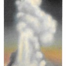WY Yellowstone National Park Old Faithful Geyser Vtg Curteich Linen Postcardn Postcard