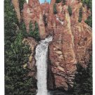 WY Yellowstone Park Tower Falls Vtg E C Kropp Linen Postcard Wyoming
