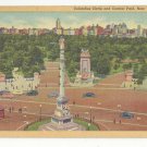 NY New York City Columbus Circle Central Park Vtg Linen Postcard