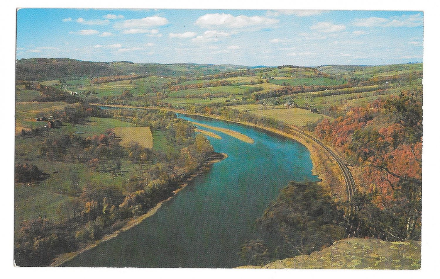 PA Susquehanna River Wyalusing Rocks Vtg Postcard