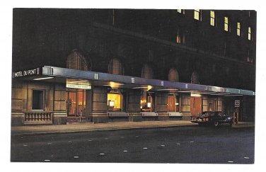 Du Pont Hotel Wilmington DE Night View Vtg Postcard Dupont