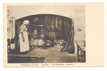 Williamsburg VA Governors Palace Kitchen Aunt Mary Vtg Postcard