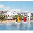 Hawaii Moana & Surfrider Hotels Catamarans Vtg Postcard HI
