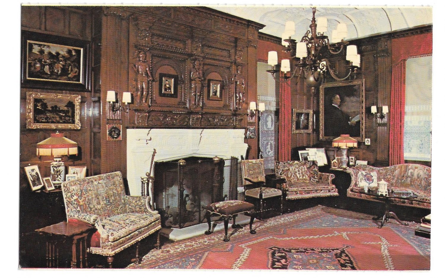 DuPont Estate Nemours Library Wilmington DE Vtg Postcard