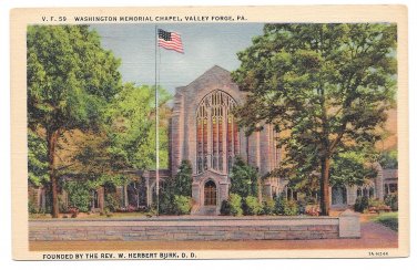 Valley Forge Washington Memorial Chapel PA Vintage Linen Postcard