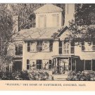 Concord MA Hawthorne's Home "Wayside" Vtg Postcard