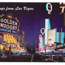 Las Vegas Fremont St Night Golden Nugget Casino Vtg Postcard