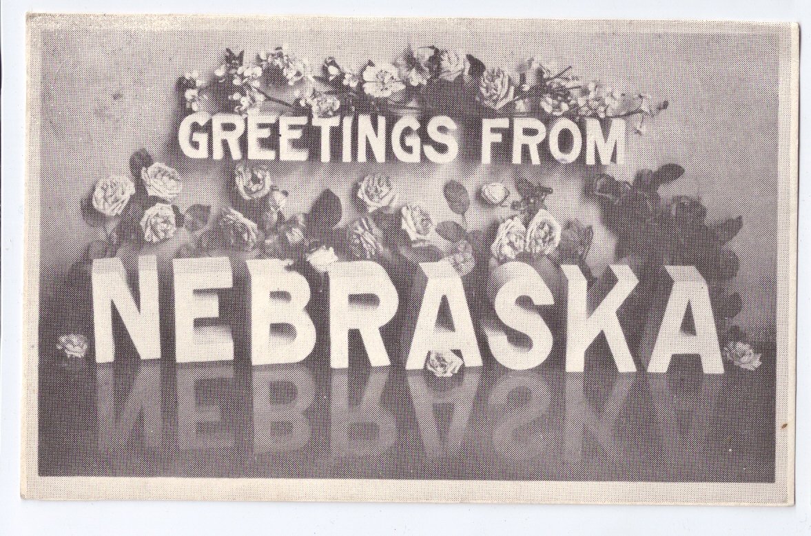 Greetings from Nebraska 1985 Vintage Large Letter Postcard