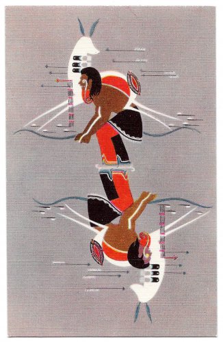 Onandaga Painting Tom Two Arrows American Indian New York Museum Vintage Postcard